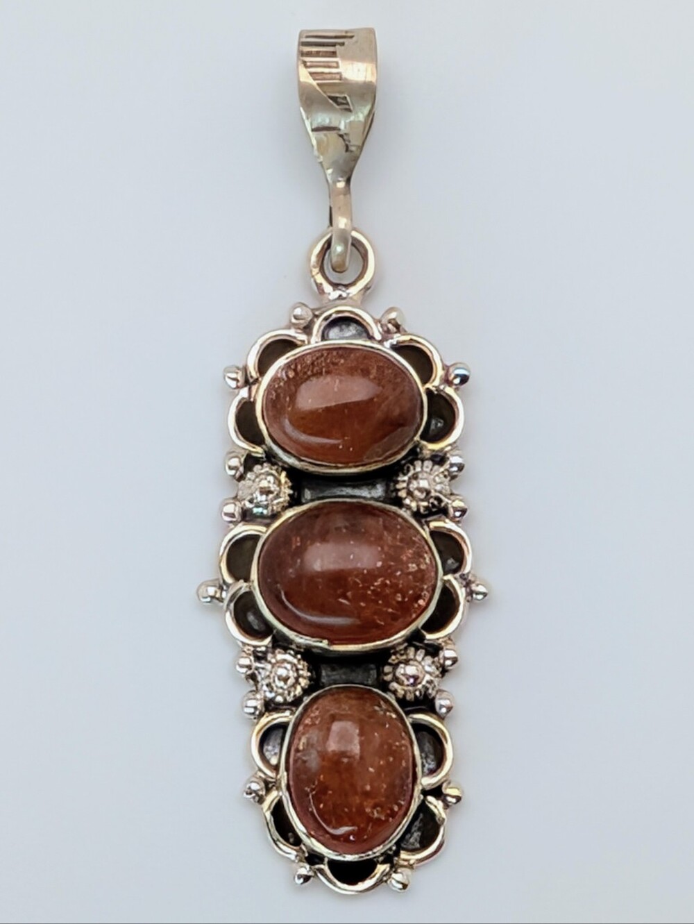 Sunstone Multi Stone S925 Sterling Silver Gemstone Pendant